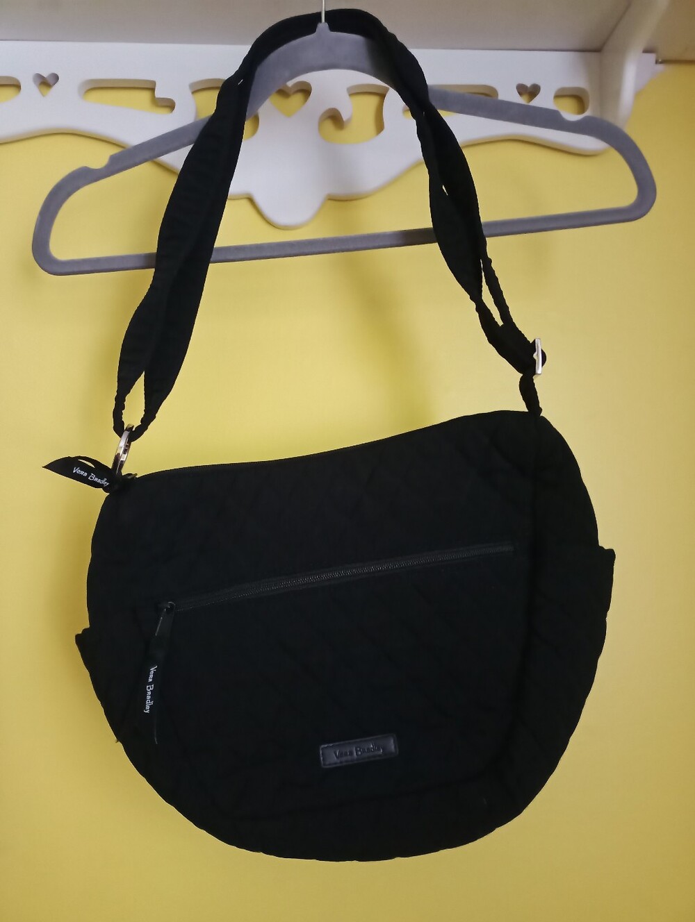 Black Fabric Vera Bradley Crossbody Bag